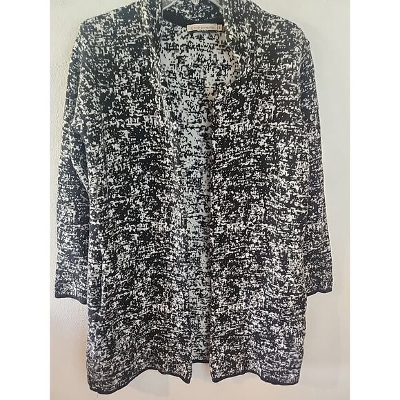 Chiaramente Cardigan Sweater Cape Wool Blend Italy Women's Size Small Black - Picture 3 of 6